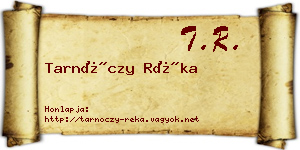 Tarnóczy Réka névjegykártya