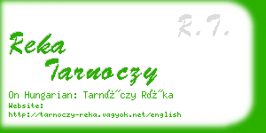 reka tarnoczy business card